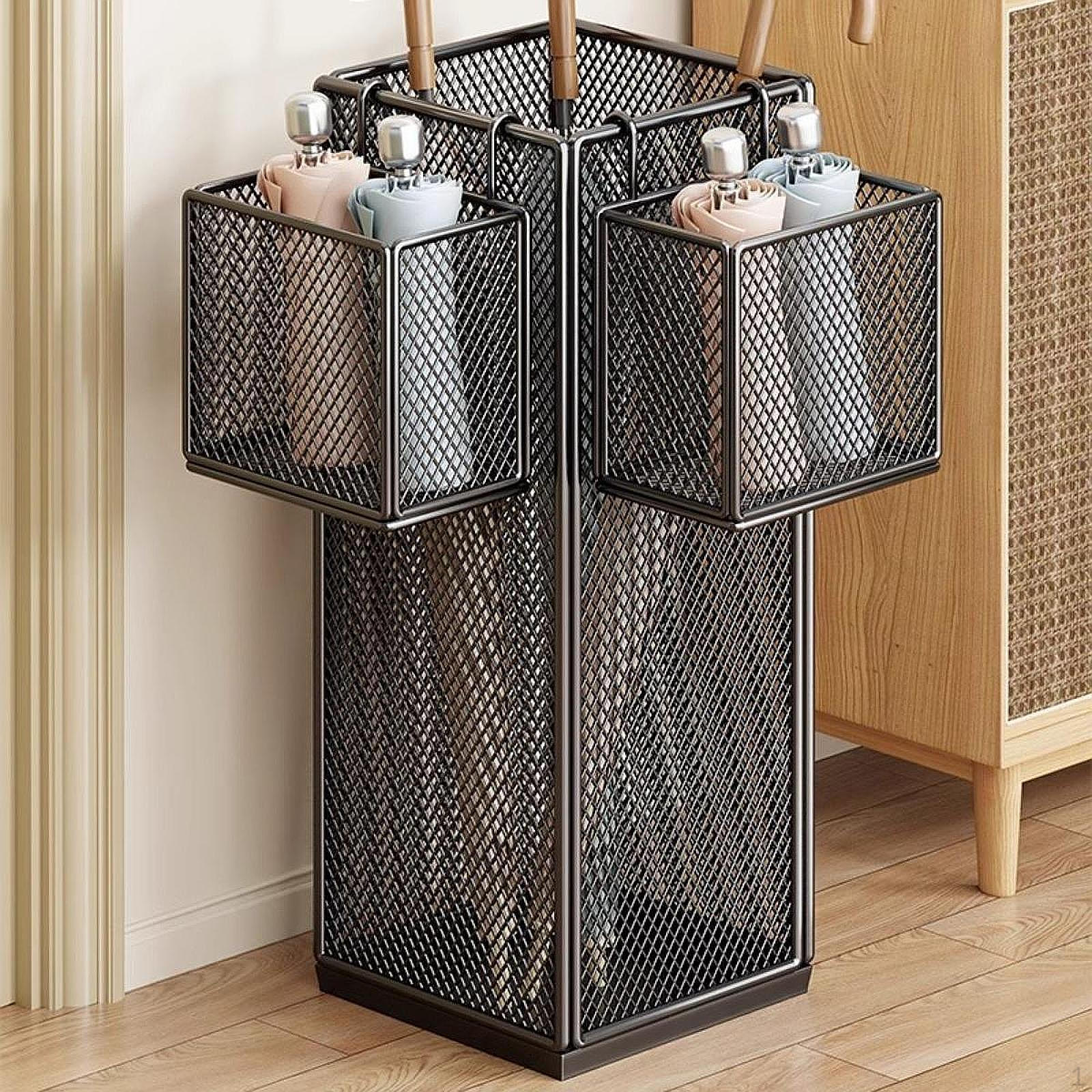 Стойка для держателя зонта из железа для супермаркета с большой вместимостью для хранения With 2 Small Holder 11523₽