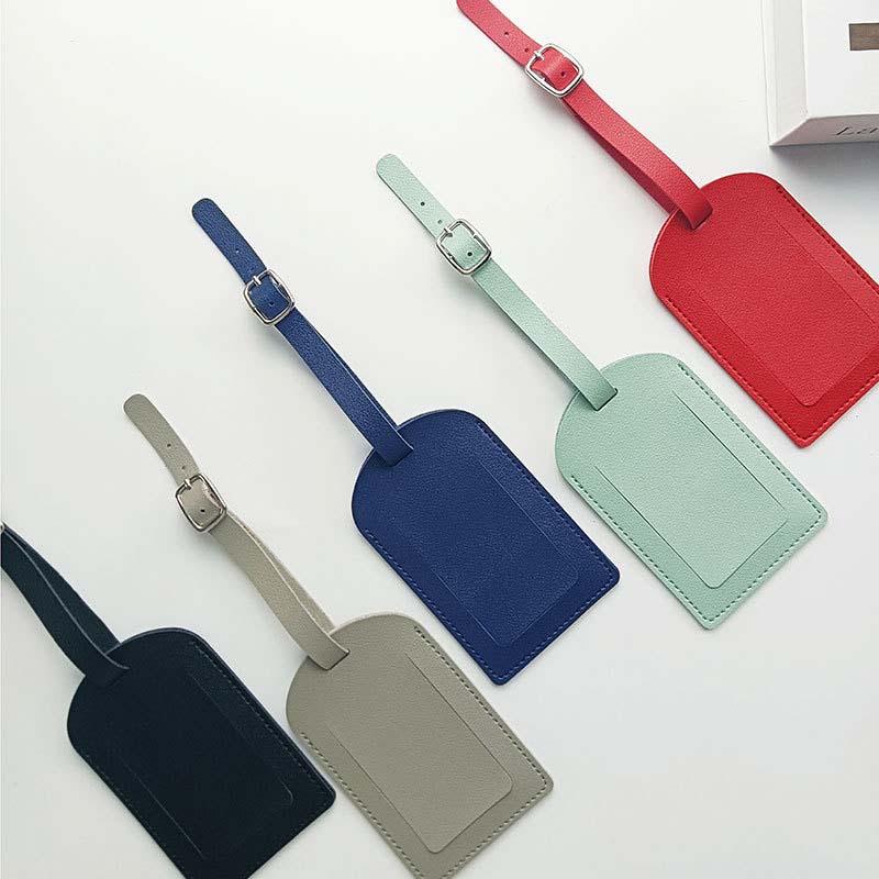 Portable Wedding Favor PU Leather Suitcase Travel Luggage Name Label Tag Baggage Bag Tag