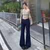 Women's Khaki Low-Waist Micro-Flare Jeans - 2025 Autumn/Winter Collection, Loose and Slimming Fit