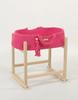 Cesta de Moisés Boho de Algodón Portabebés para Muñecas con Cuna de Madera - Fucsia