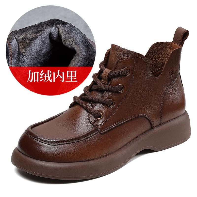 

Женские ботинки Мартина новые осенние низкие ретро-ботинки ручной работы с V-образным вырезом и шнуровкой 40