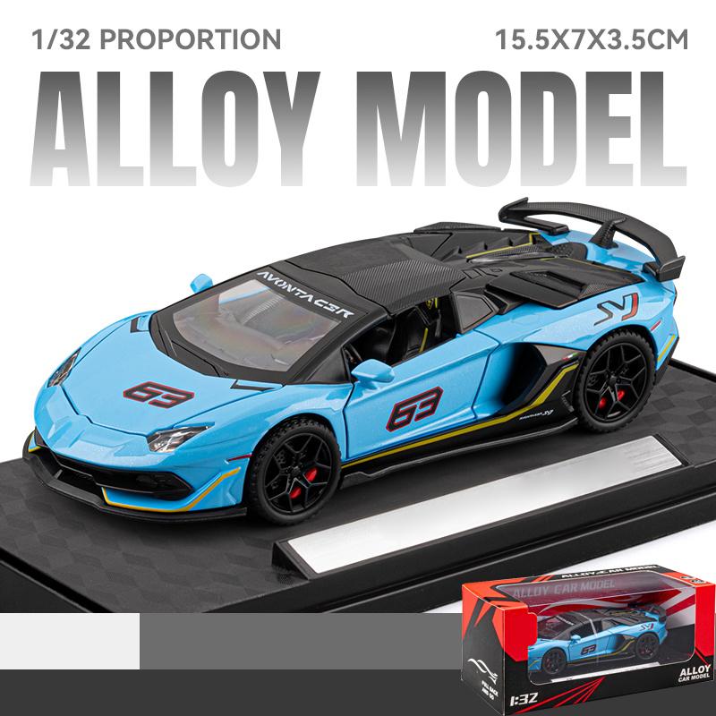 1:32 Aventador SVJ63 Super Sports Car Alloy Metal Diecast Model Car High Simulation Collectible Miniatures Home Decoration Gifts