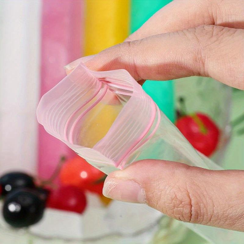 100pcs Summer Colorful Ice Cube Bags, Beverage & Cocktail Ice Cubes Bag, Self-Sealing Freezer Bags, Stackable Space-Saving for Summer Parties