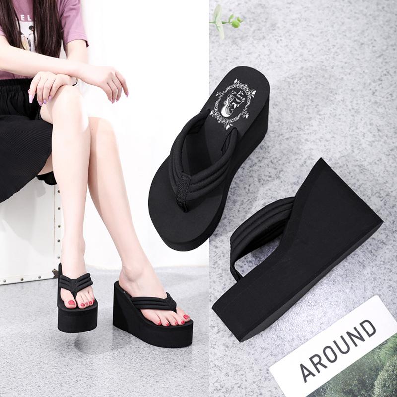 Sandalias Chanclas de Plataforma para Mujer - Suela Gruesa Aumento de Altura Antideslizantes Usables Moda Cientos de Zapatos Casuales para Exterior e Interior