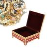 Red Jewelry Storage Box Velvet Lining Quadrate Jewelry Box Retro Metal Jewelry Box For Keepsakes