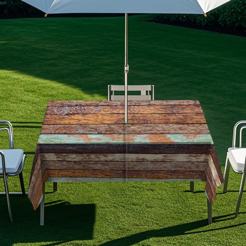Outdoor Rectangular Table Cover With Starry Sky Sand Flow Waterproof Elastic Edge Patio Garden Dining