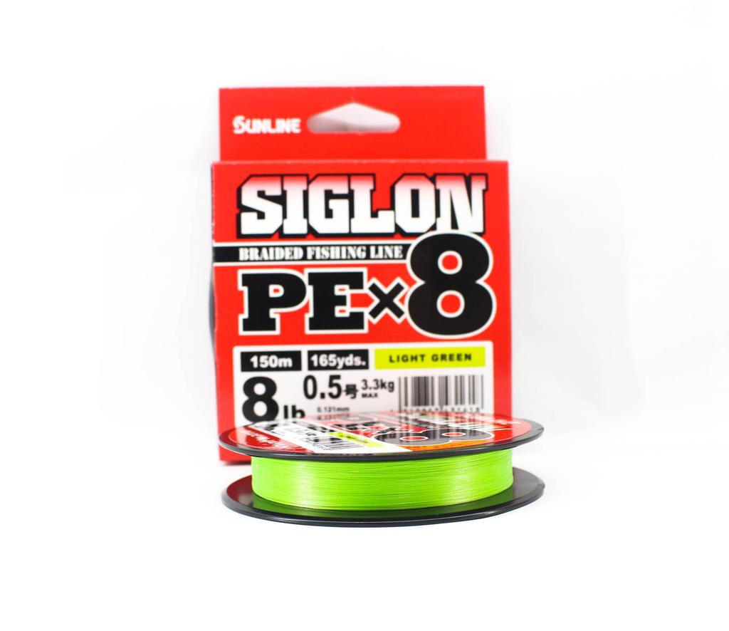 Sunline PE-Schnur X8 Siglon 150M PE 0,5 8LB Limettengrün (1618)