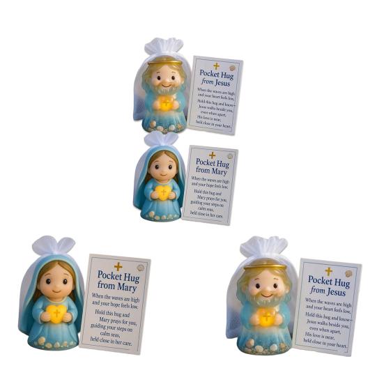 Pocket Hug Virgin Pocket Hug from Jesus or Mary Mini Mary Figurine with Card Emotional Support Pocket Hug Token Keepsake for Friends Family Thank You