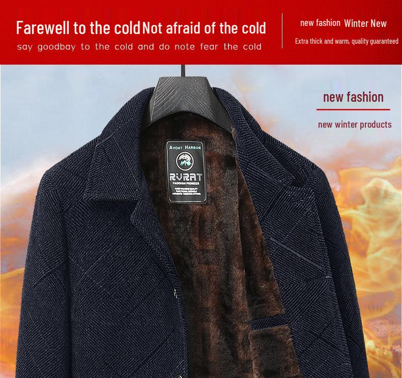 Woodpecker Dad Winter Coat Set: Warm Fleece-Lined Jacket for Middle-Aged and Elderly Men