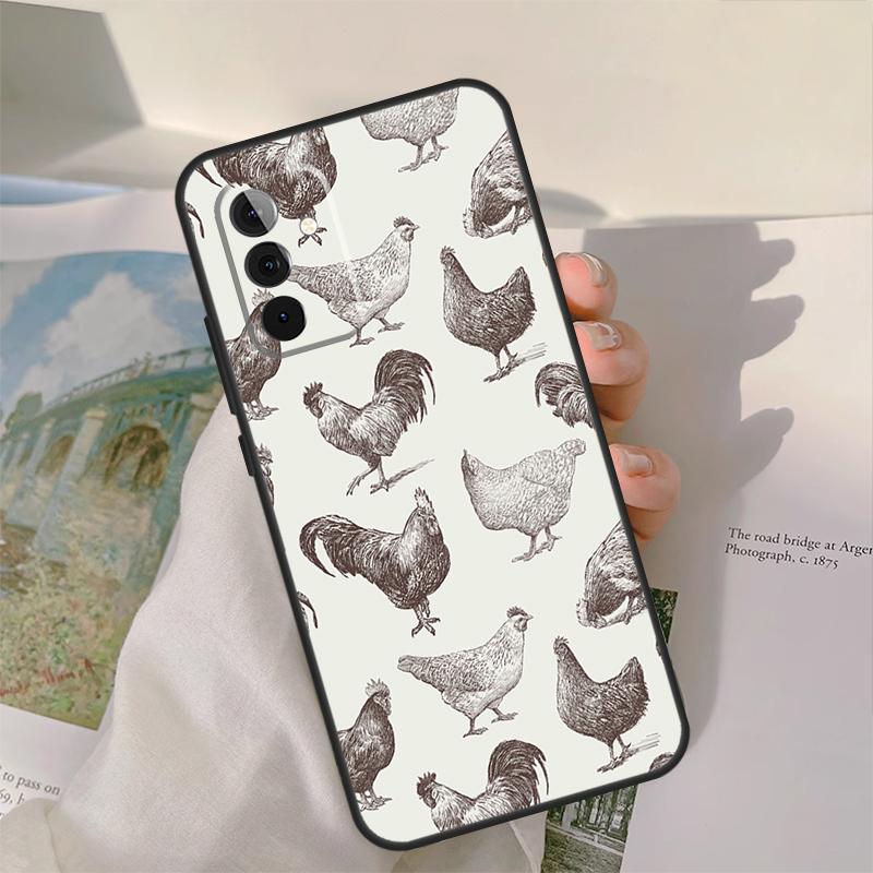 Chicken Pattern Case For Samsung Galaxy A54 A34 A24 A14 A51 A71 A21S A53 A33 A23 A13 A12 A22 A32 A52 Coque