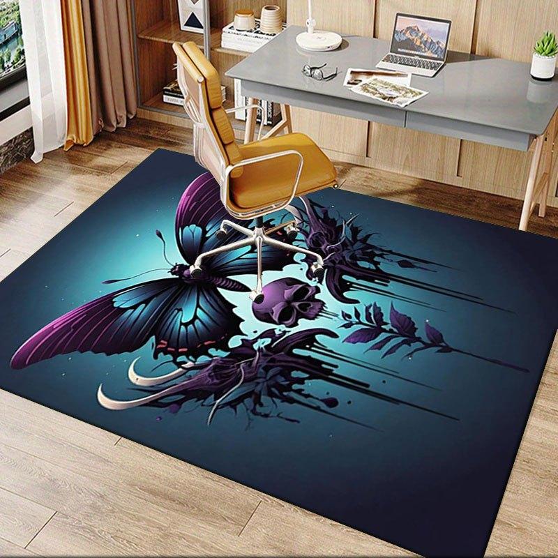 "Dark Butterfly Skull Tattoo Design Art Print"Office Mat Home Decor Office Desk Chair Carpet for Office Ph130