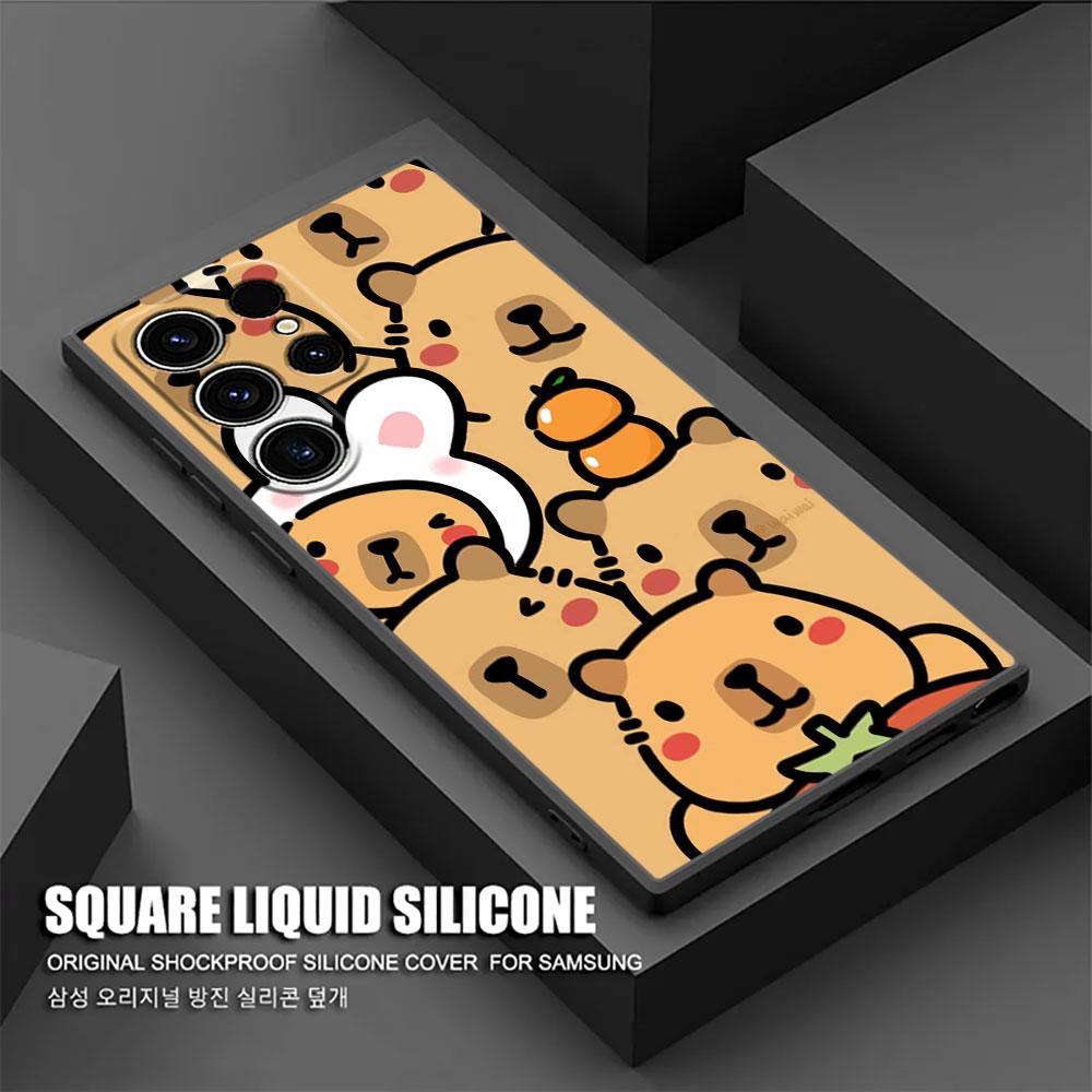 Capybara Cute Silicone S26Ultra Case For Samsung Galaxy S26 S25 S24 S23 S20 S21 FE S22 Ultra S25 Plus 5G Cases Soft Phone Cover