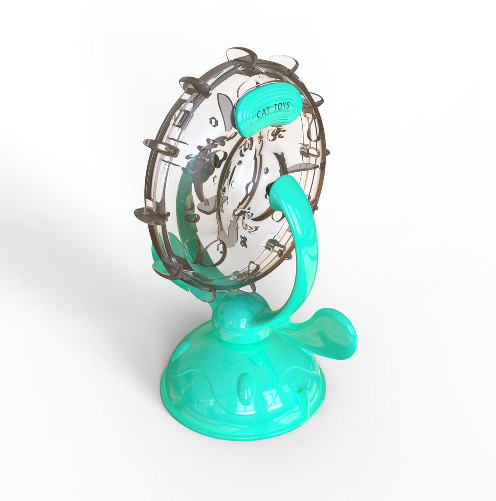 Cat Toy Boredom Buster: Rotating Windmill & Food-Leaking Ferris Wheel