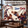 Dog Theme Throw Blanket Custom Name Text Personalized Blanket Soft Cozy Blanket for Home Sofa Bed