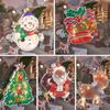 Christmas Hanging Lights LED Window Lights With Suction Cup Battery Powered LED Christmas Window Lamp Elk Snowmen Xmas