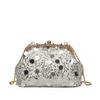 Elegant Vintage Embossed Shoulder Bag Metal Frame Purse With Detachable Chain Strap Gift For Mother Wife