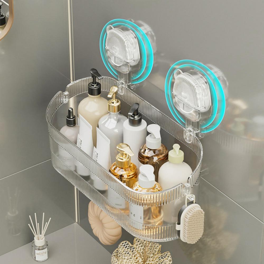 Suction Cup Rack, Bathroom, Toilet, Seamless, No Punching, Light Luxury Cosmetics, Washstand, Wall-mounted Storage Box.