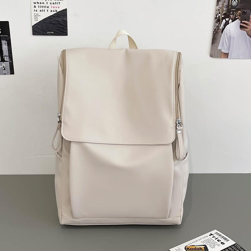 Schoolbag trendy leather backpack men's large capacity British PU computer bag college student backpack Korean version casual schoolbag women