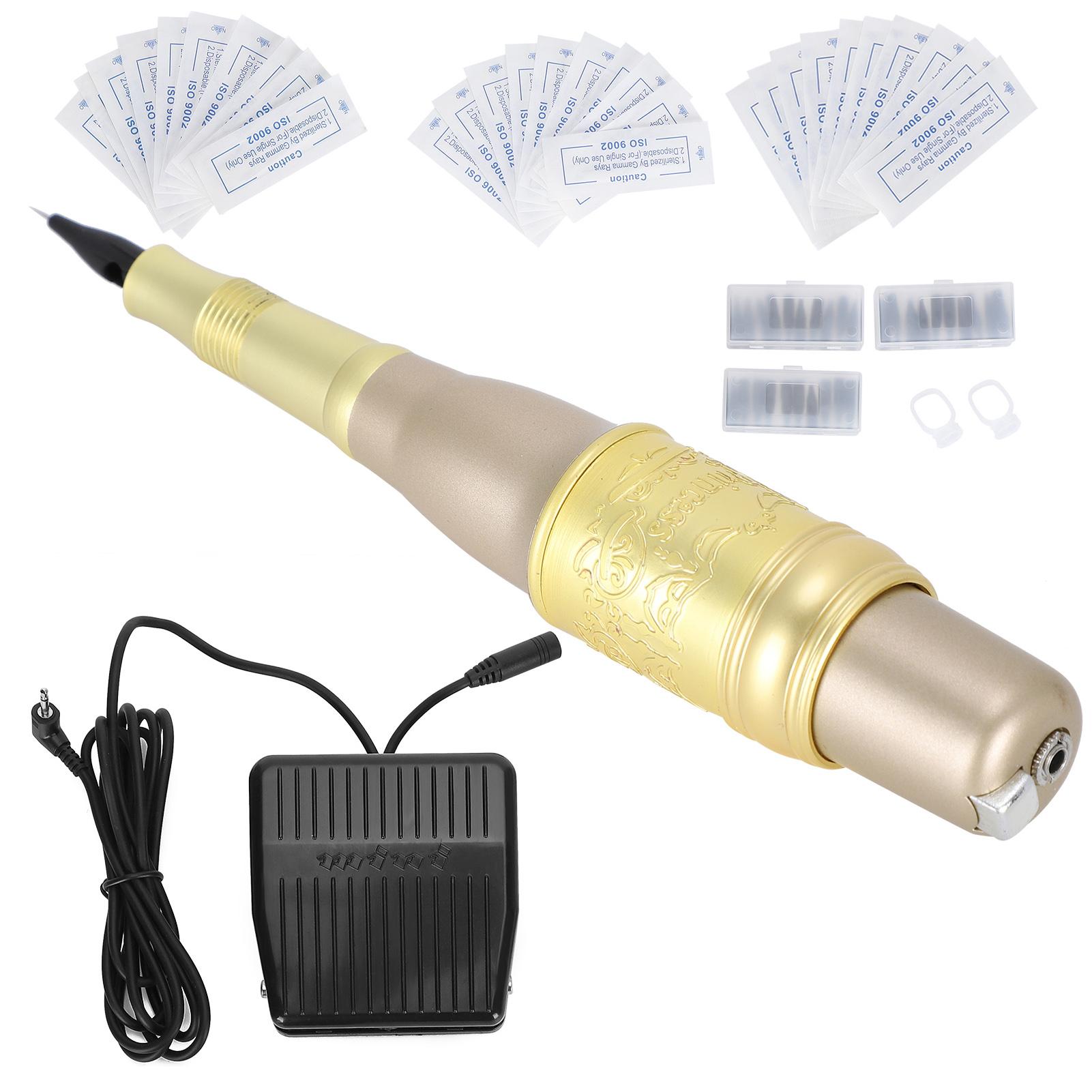 

Набор машинок для татуировки Профессиональная ручка для татуировки с ножной педалью для бровей, губ, татуировок Champain EU Plug