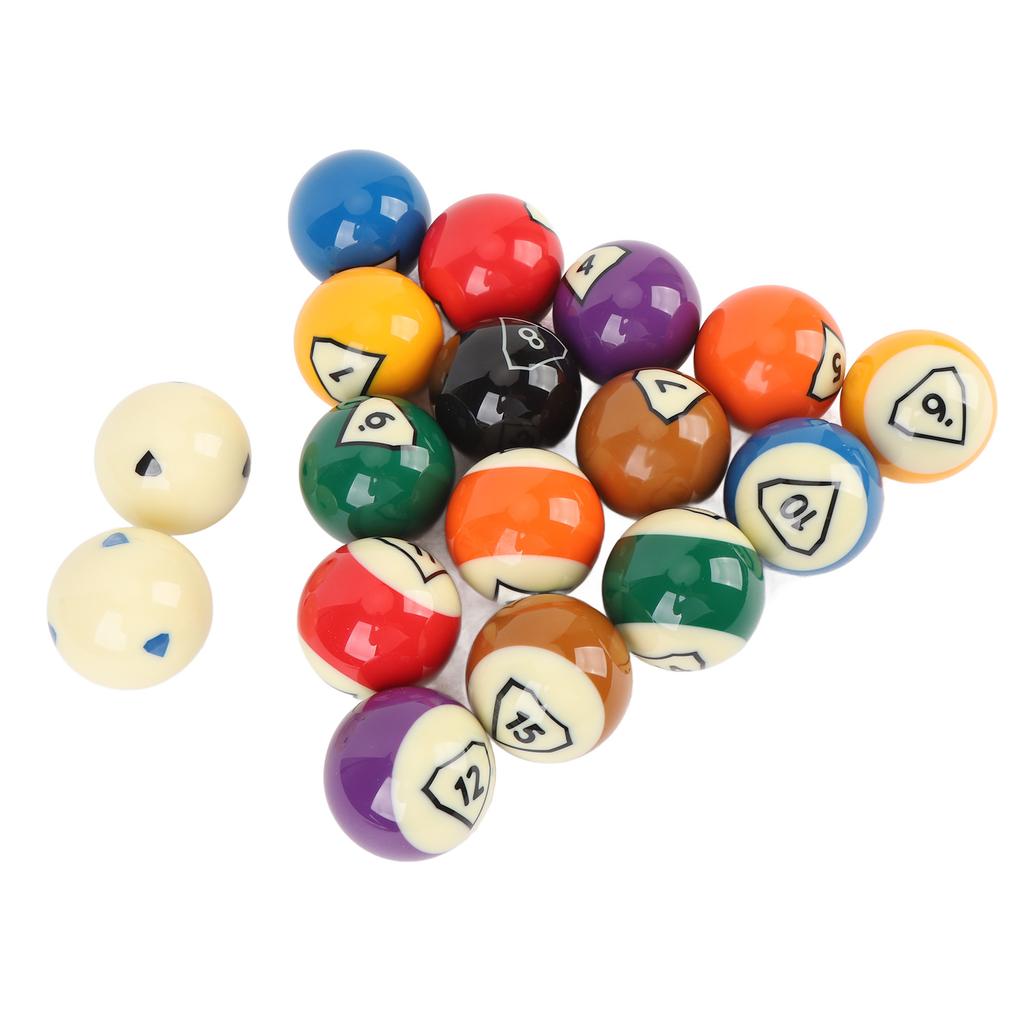 17 PCS Pool Balls Set Standard 16A 16 Colors 57.2mm Dia Resin Professional Billiard Table Balls for Home Entertainment