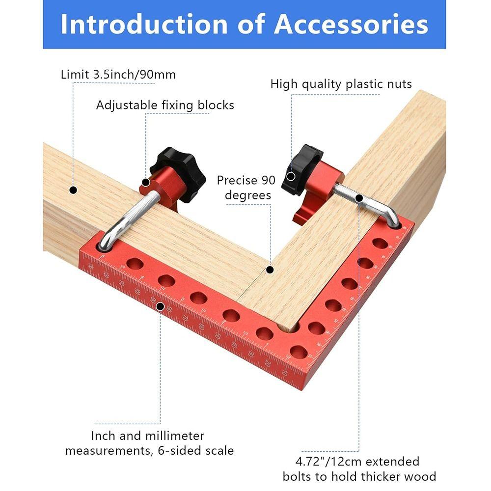 90 Degree Right Angle Clamp L Shape Positioning Squares Corner Clamps  Woodworking Tools