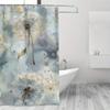 1PC Seamless Dandelion Shower Curtain, Space-Themed with Golden Dandelions & Stars, for Bathroom or Bathtub Decor