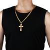 Collier pendentif croix catholique Jésus-Christ en acier inoxydable longue chaîne byzantine collier croix crucifix
