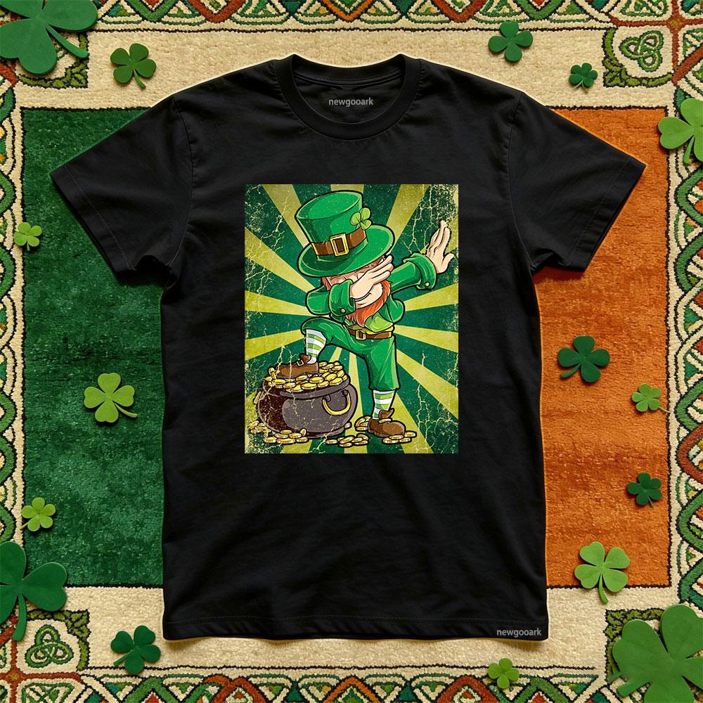 Saint Patrick Lucky Irish Green Retro T Shirt Adult Cotton Funny Festival Printed T Shirt Casual Unisex Woman Man Party Tee