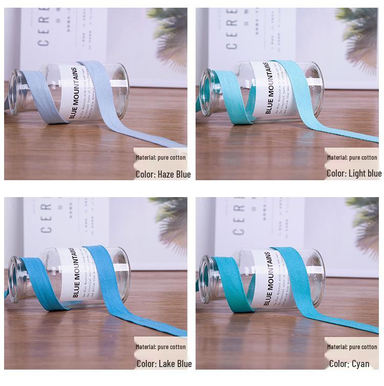 2.5 Cm Cotton Herringbone Tape, 45 Meters - Fabric Strap for Edge Binding and Clothing Accessories