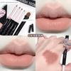 Double-Ended Lip Liner Brush Cinnamon Color Waterproof Long-Lasting Non-Fading Two-In-One Lipstick Lip Pen Nude Coffee Milk Tea Color