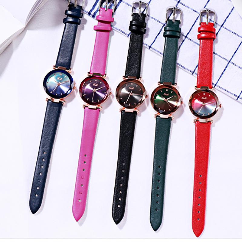 Gradual Change Color Disc Belt Women'S Watch, Waterproof Quartz Student Watch, Fashionable And Fresh Women'S Watch