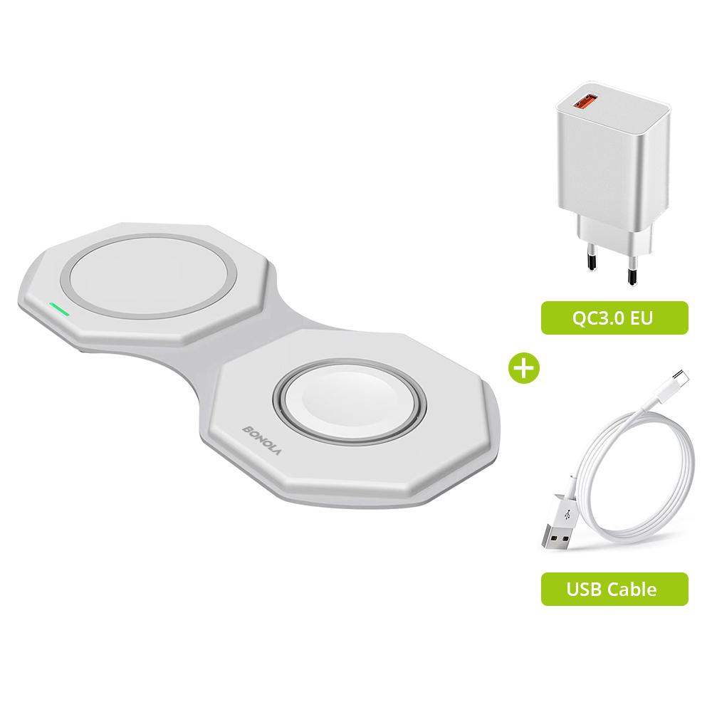 Faltbares kabelloses Ladegerät 2 in 1 für iPhone 14pro/15/13/12, 15 W magnetische kabellose Ladegeräte für Apple Watch 8/Airpods Pro