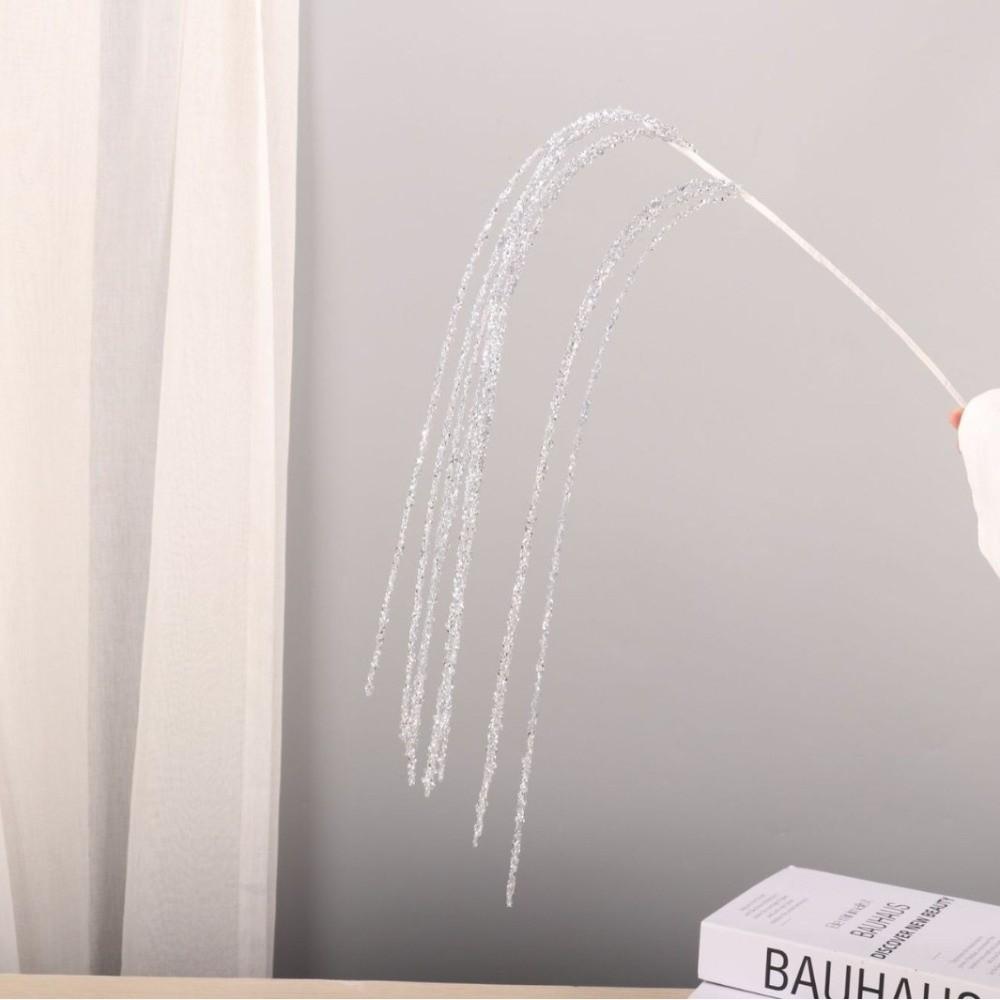 

2pcs Elegant 86cm Christmas Glitter Branch Shining Sparkling Sequin Decor Sticks Handmade DIY Xmas Tree Ornament Holiday Decor срібний