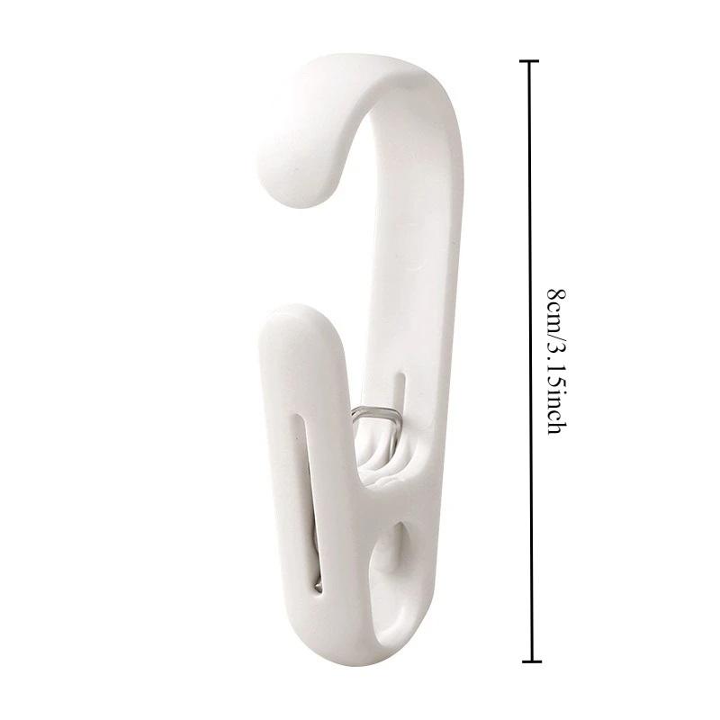 10Pcs Multifunctional Clip Kitchen Storage Hook Curtain Clip Hanging Plastic Clip Coat Clip Home Storage Hook Wall Hook