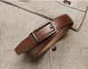 [Contacts] Men's Genuine Leather Auto-Lock Buckle Belt, One Size Fits All, Tan