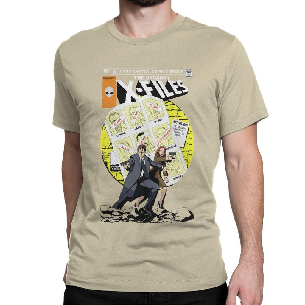 Unheimlich Akte X T-Shirt für Herren Alien Kreativ Reine Baumwolle T-Shirt Rundhals Kurzarm T-Shirt Übergröße Kleidung
