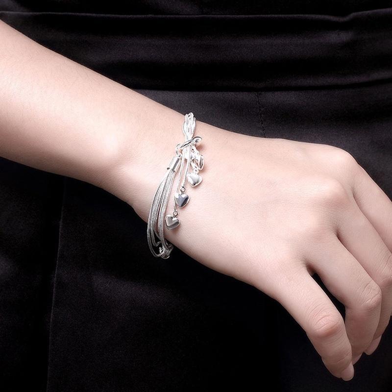 Braccialetti a Catena con Ciondolo Cuore e Nappa