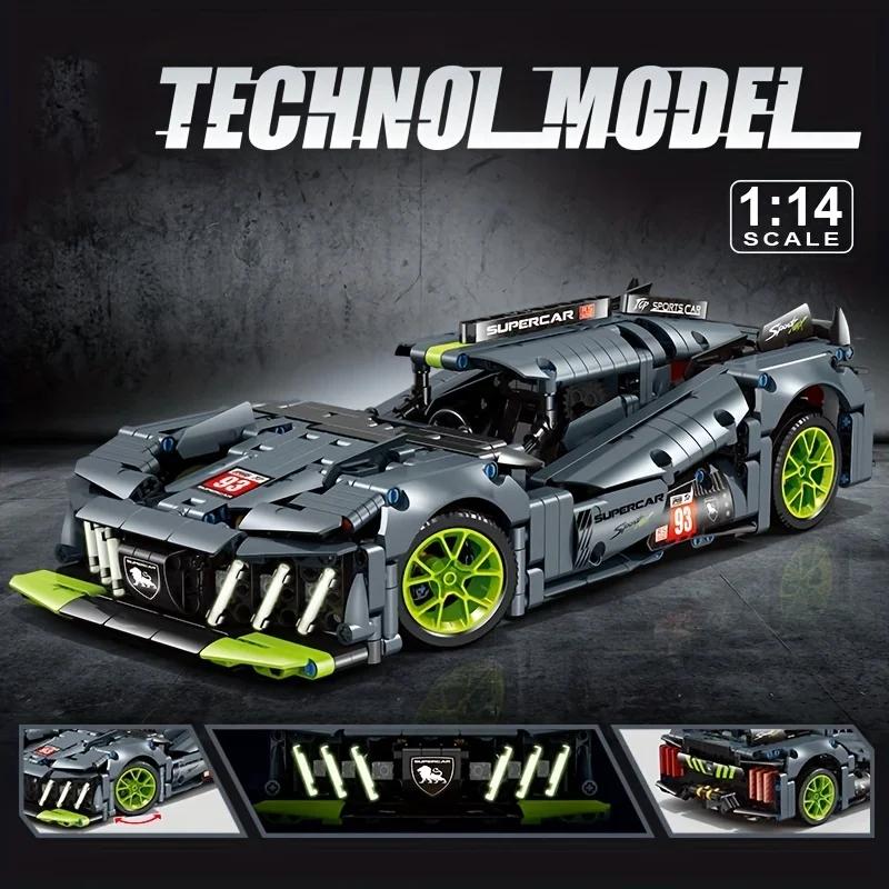 Technical Super Speed Green Lamborghinis Active Car Model Building Blocks Assemble Famous Vehicle Bricks Kid Toys for Adult Gift