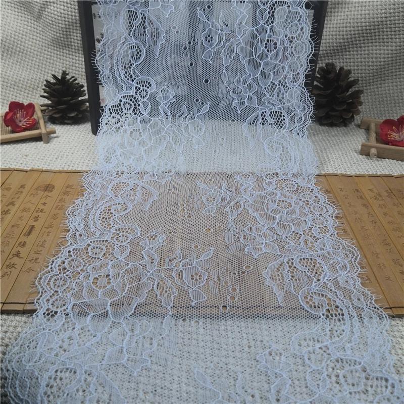 Width 20.5cm Elastic Eyelash Lace Garment Accessories DIY Decoration Wide Brocade Jacquard Lace Fabric