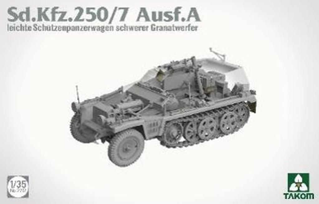Takom Light Armored Personnel Carrier with Mortar Plastic Model Kit TKO2212 1/35 Sd.Kfz.250/7 A-type Self-Propelled -