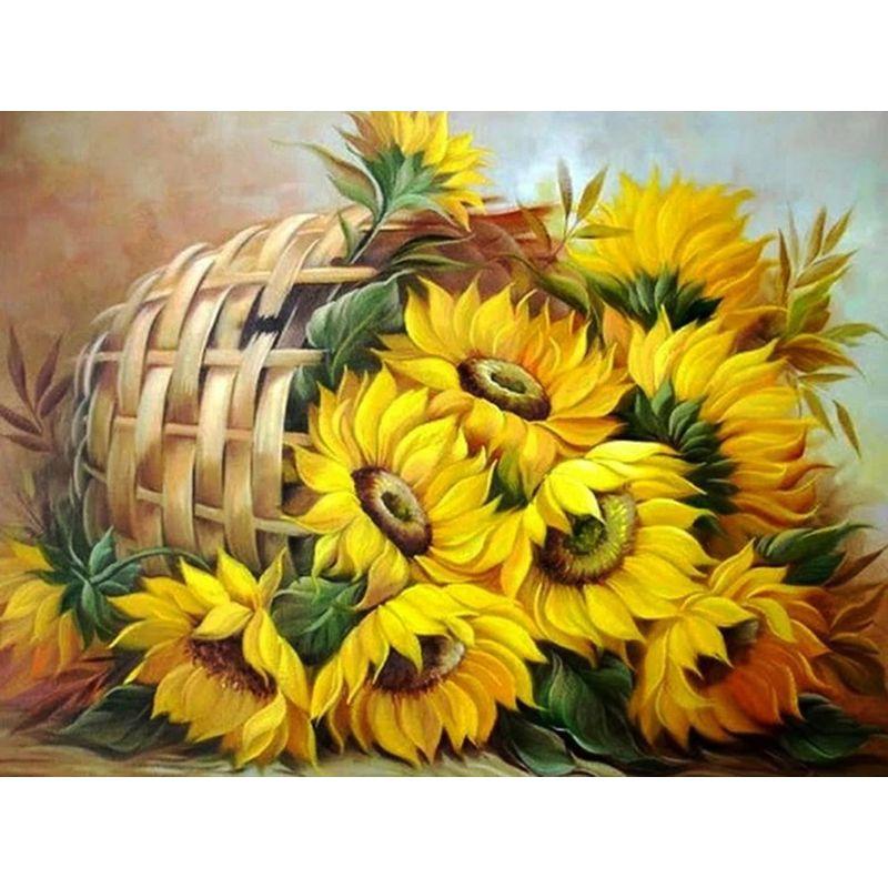 5D DIY Diamond Art Painting Flower DIY Diamond Embroidery Cross Stitch Sunflower Pictures Of Rhinestones Mosaic Home D