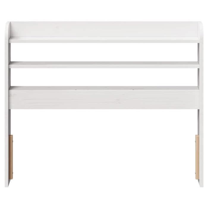 VidaXL Tête de lit avec étagères blanc 100 cm bois massif de pin, tête de lit en bois, tête de lit avec rangement, tête de 850960