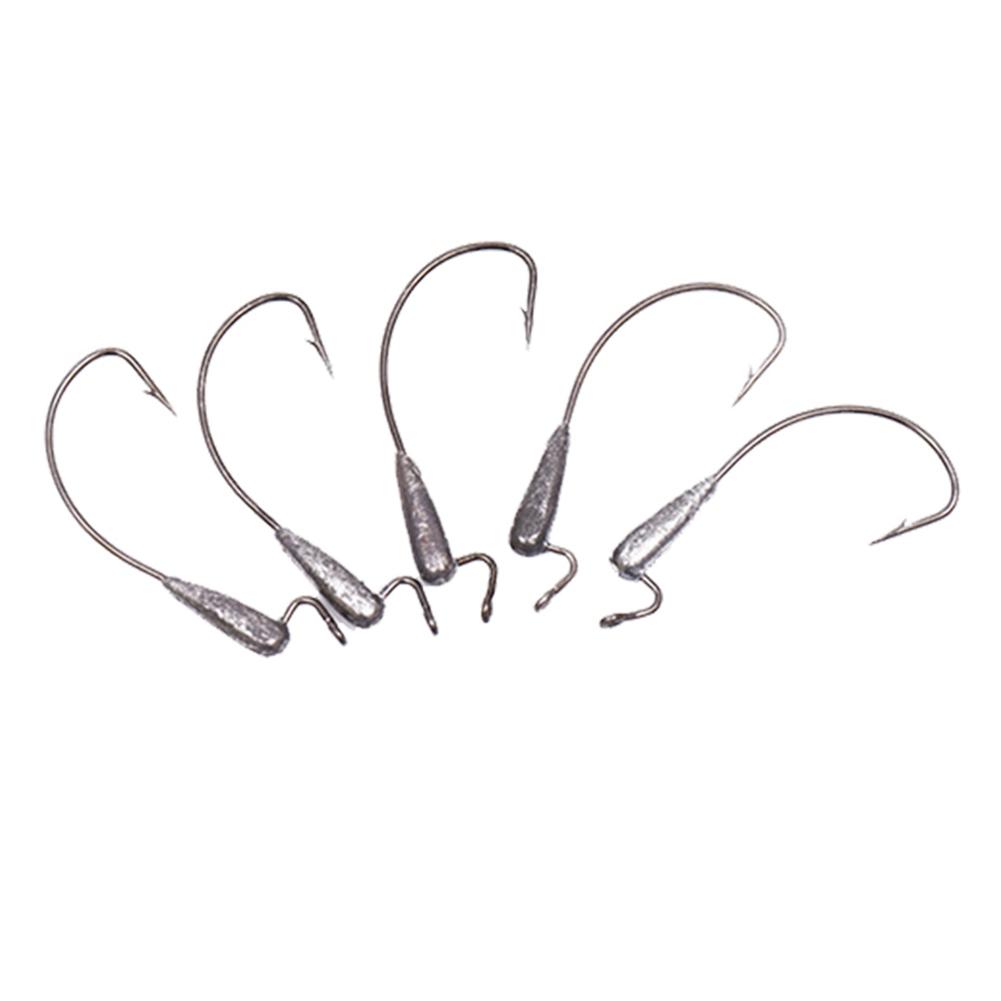 

5pcs Durable Carbon Steel Crooked Fish Hook Lure Bait Fishing Tackle Accessory(Black) чорний