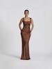 Elegant European & American Style Sleeveless Strappy Evening Gown
