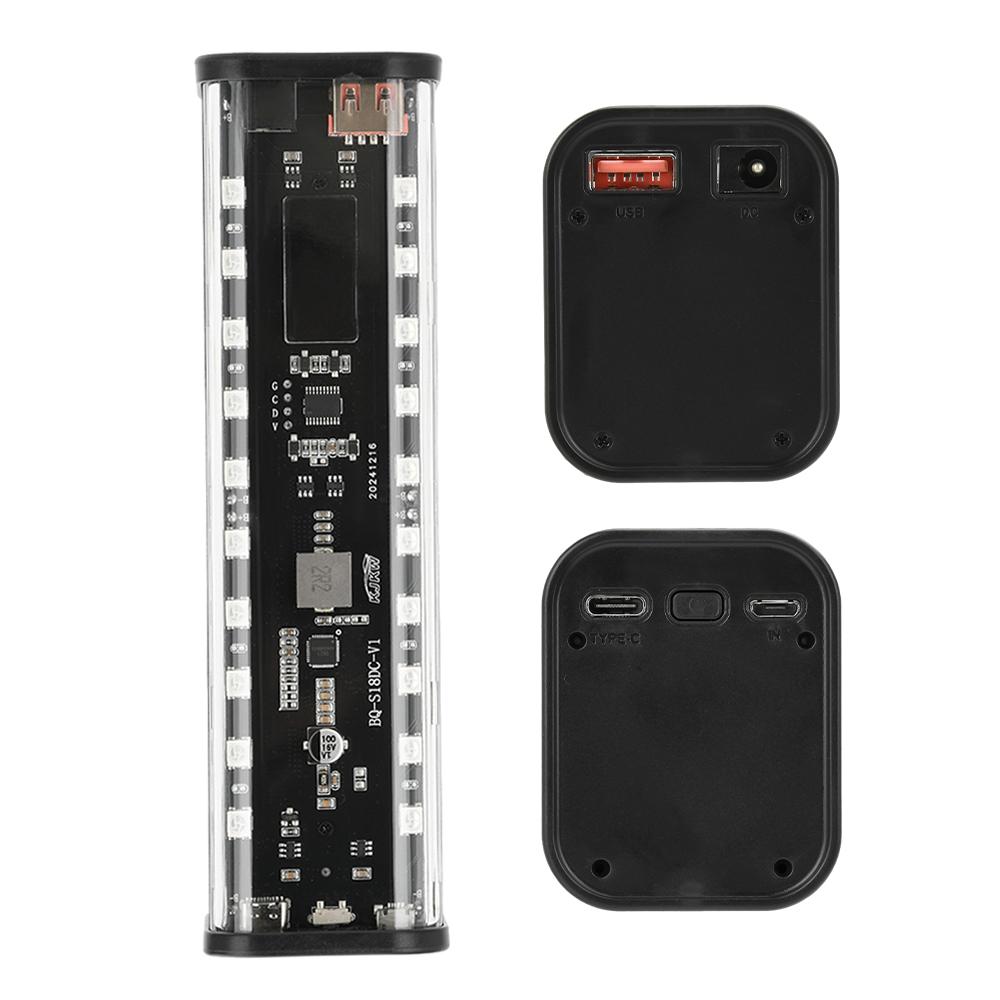 

Mecha Transparent Fast Charging Mobile Power Supply kit Long Endurance 8*18650 Battery Box DIY kit No-welding Power Bank Shell