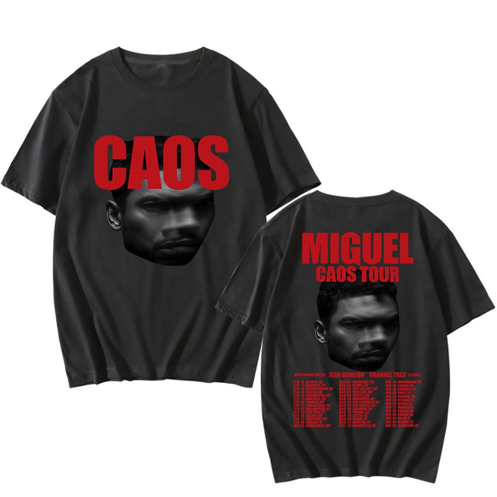 MIGUEL CAOS Tour 2026 Tshirts Cotton Short Sleeve Loose T-shirt Unisex Tee Hip Hop Graphic Printing T Shirt Tees