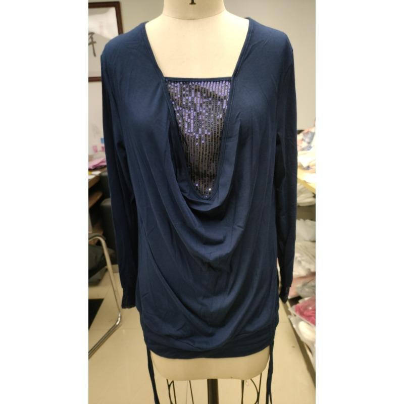 Damemote Uformell vår høst ensfarget trykk Langermet firkantet krage bluser og skjorter