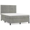 3143019 vidaXL Divan-lit Et Matelas Gris Clair 140x190cm Velours