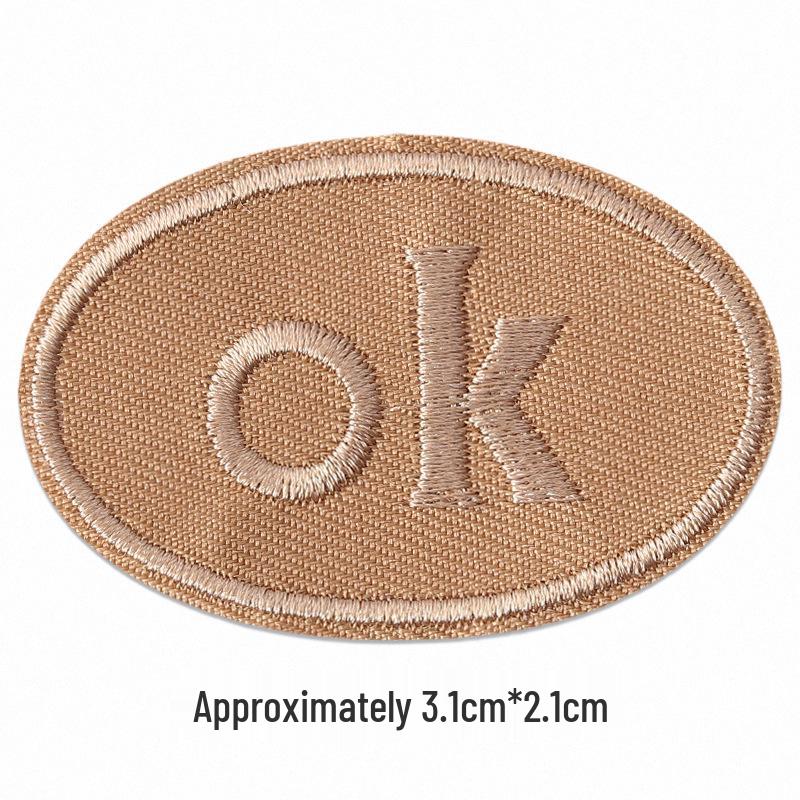 Self-Adhesive Embroidery Cloth Patches for Jackets & DIY Decor - OK Letter Accessory Stickers