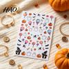 Decorative Nails Stickers Halloween Nail Art Stickers, Cartoon Pumpkin Ghost Bat Decals for Easy Application Manicure Accessories Decorations,
